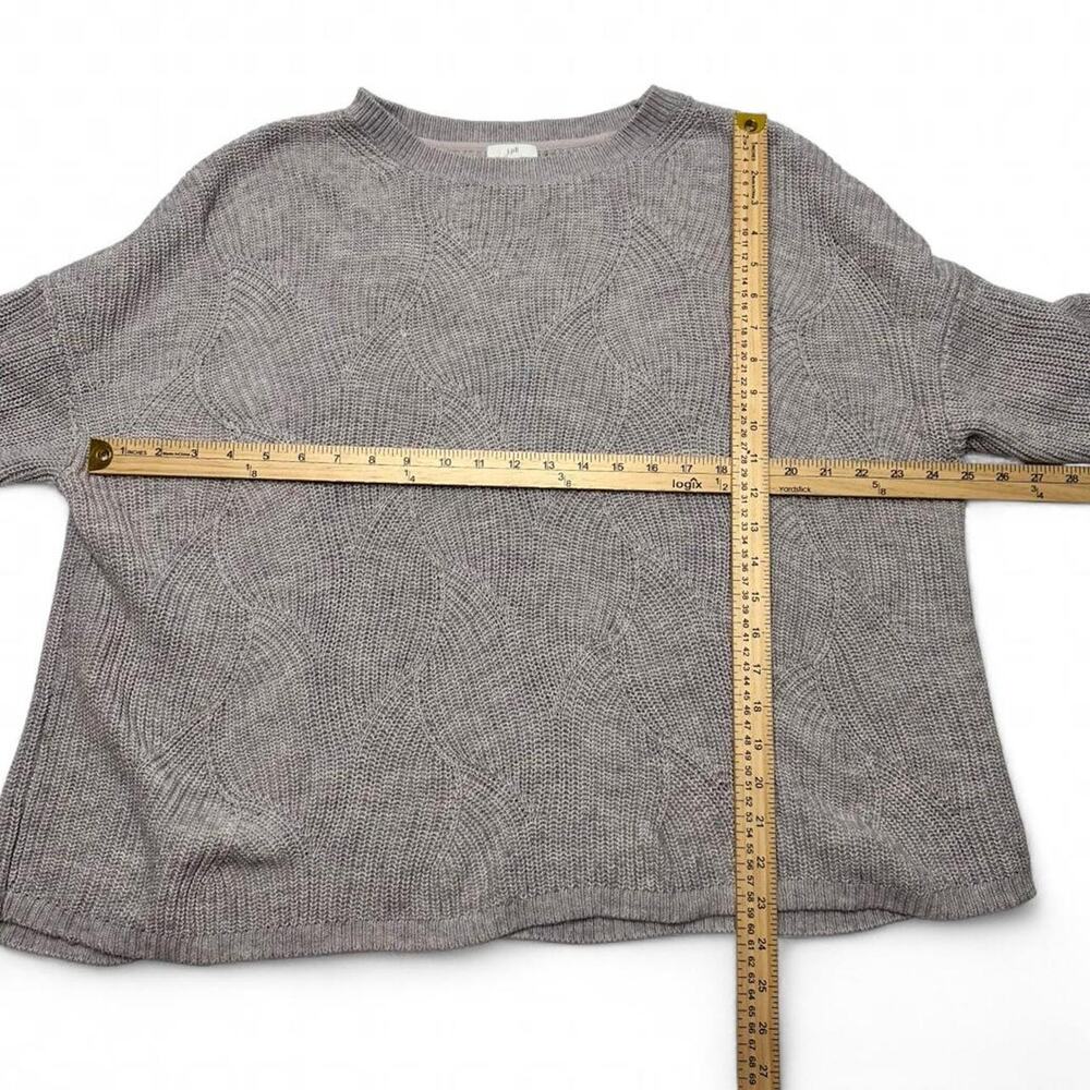 Patterned Super Light Purple - Grey Toned Cotton Knitted Sweater J. Jil Size L - Picture 3 of 5
